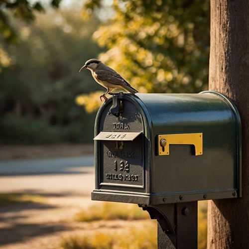 A bird on letter box