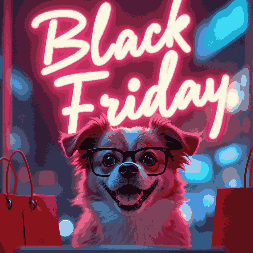 Dog with black Friday