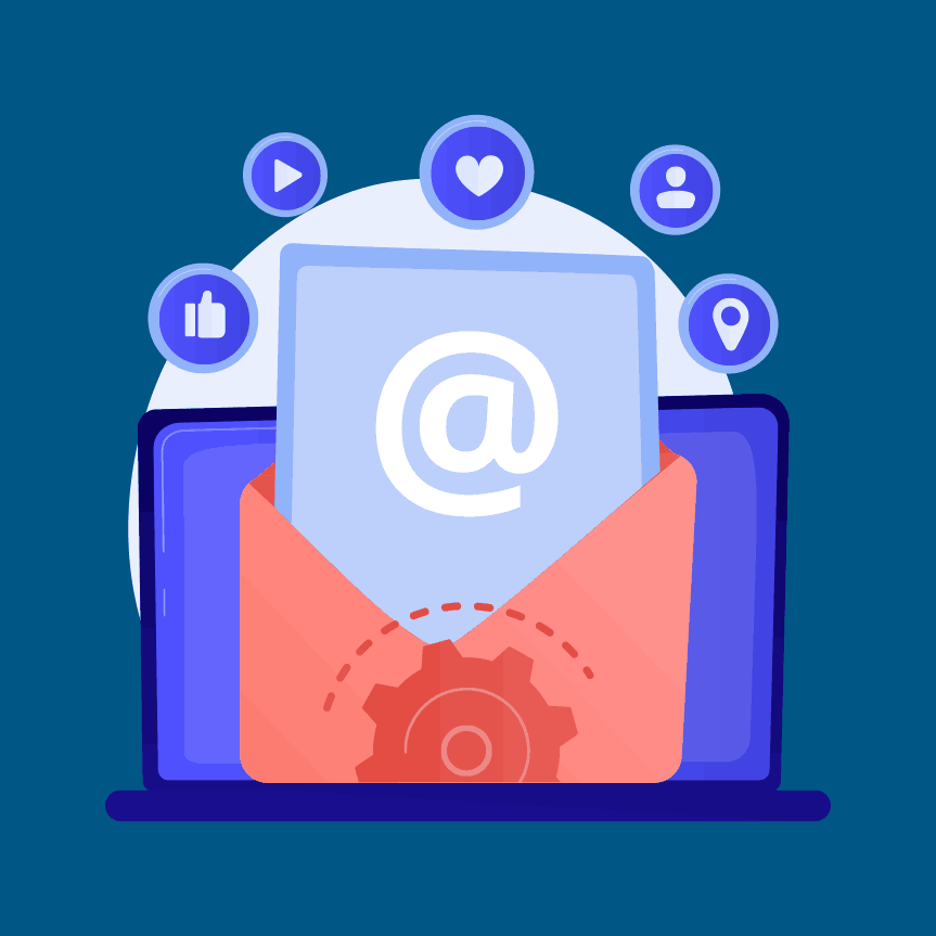 A laptop pop up email